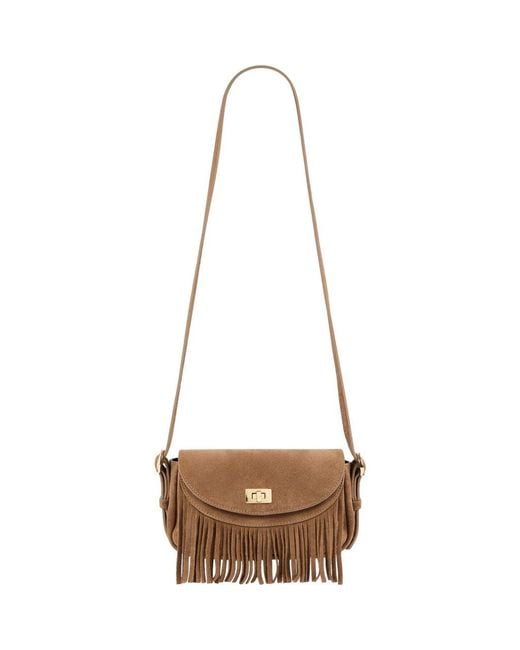 Sandro Natural Mini Mambo Suede Bag
