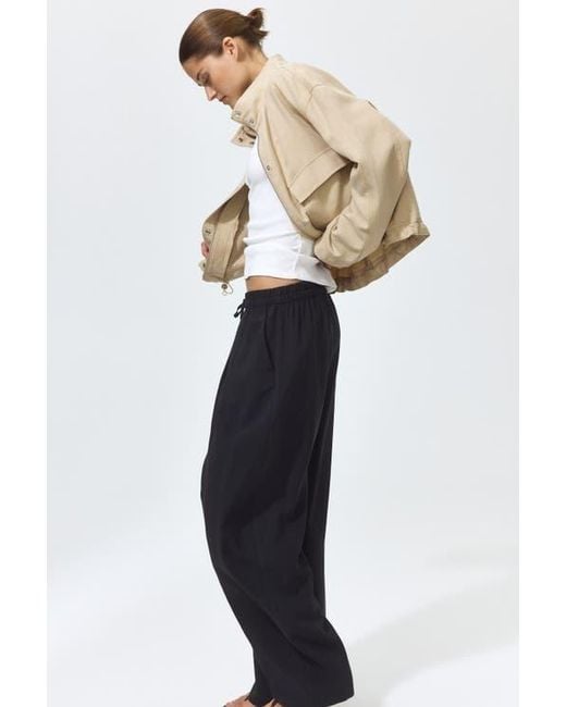 H&M Black Barrel Drawstring Trousers