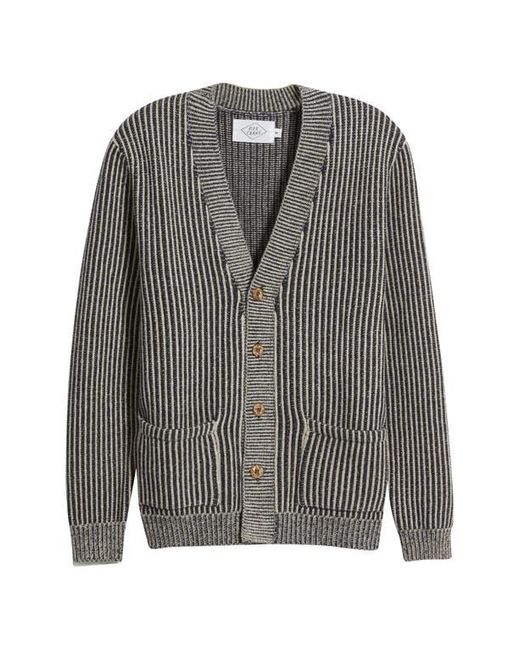 Alex Crane Gray Vale Merino Wool V-Neck Cardigan for men