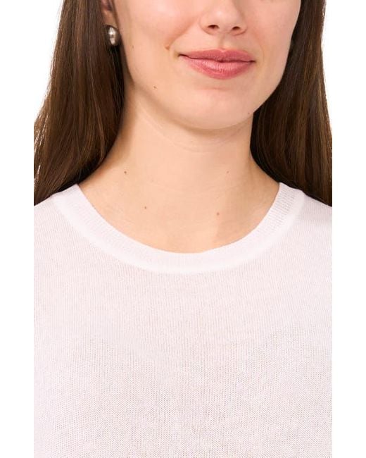 Halogen® White Crewneck Sleeveless Sweater