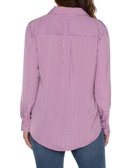 Liverpool Los Angeles Geo Print Shirt in Purple Lyst