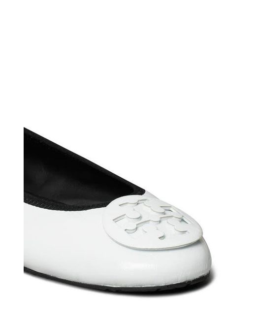 Tory Burch White Reva Ballet Flat