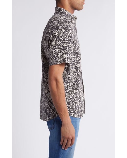 Faherty Brand Gray Breeze Short Sleeve Button-down Shirt for men