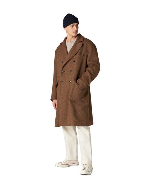 Fortela Brown Serwilliam1 Tweed Double-Breasted Coat for men
