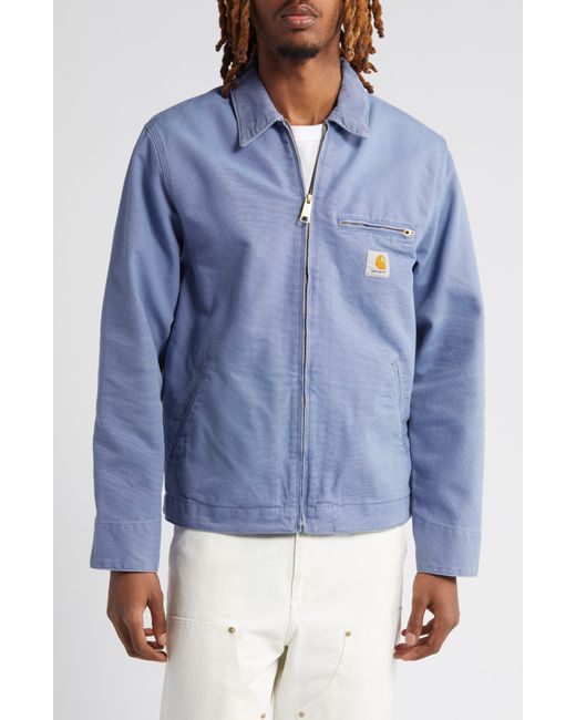 Carhartt Blue Detroit Zip Organic Cotton Canvas Utility Jacket for men
