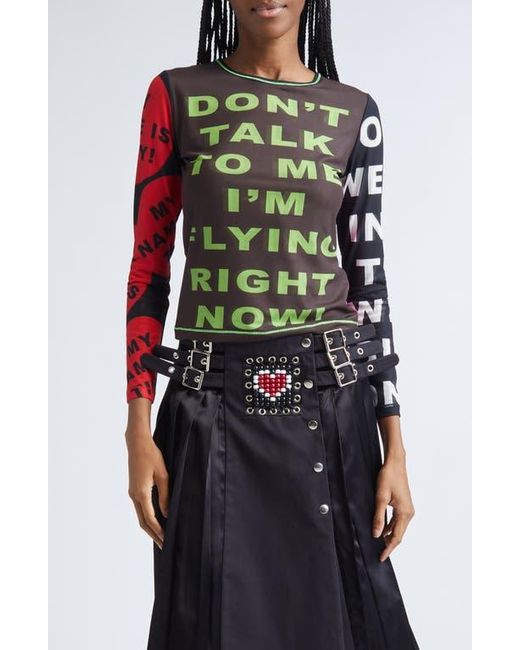 Chopova Lowena Don'T Talk To Me Long Sleeve Mesh Top | Lyst