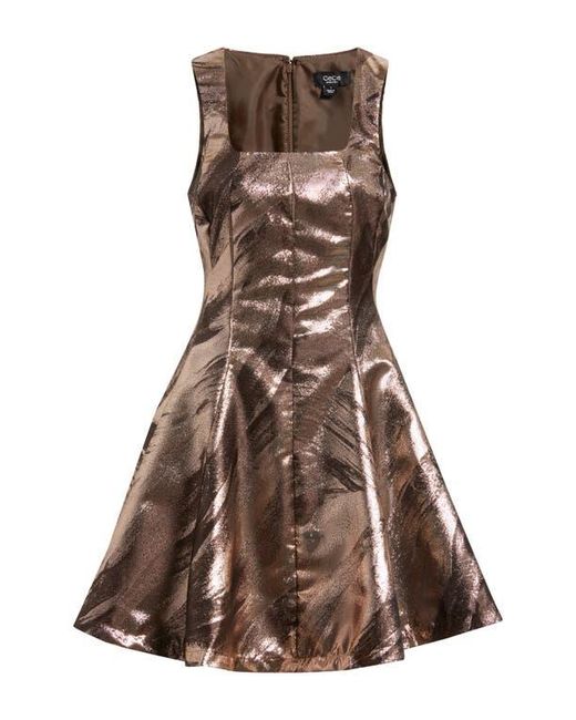 Cece Women's Brown Metallic Fit & Flare Minidress Cece Women's Brown Metallic Fit & Flare Minidress