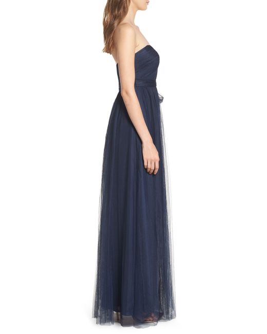 Jenny Yoo Blue Annabelle Convertible Tulle Column Dress