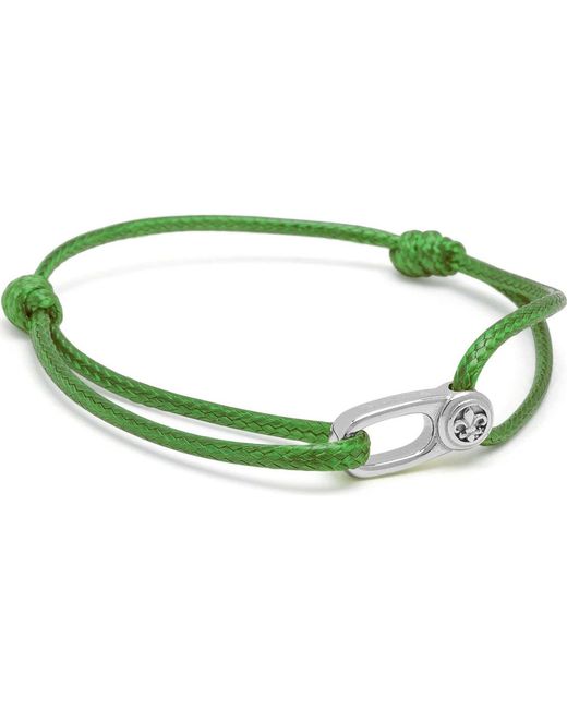 Nialaya Green Hook String Bracelet for men