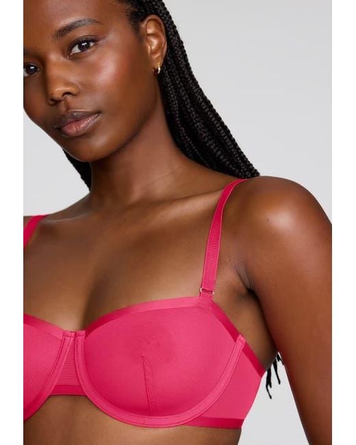 CUUP Pink The Balconette Mesh Underwire Bra