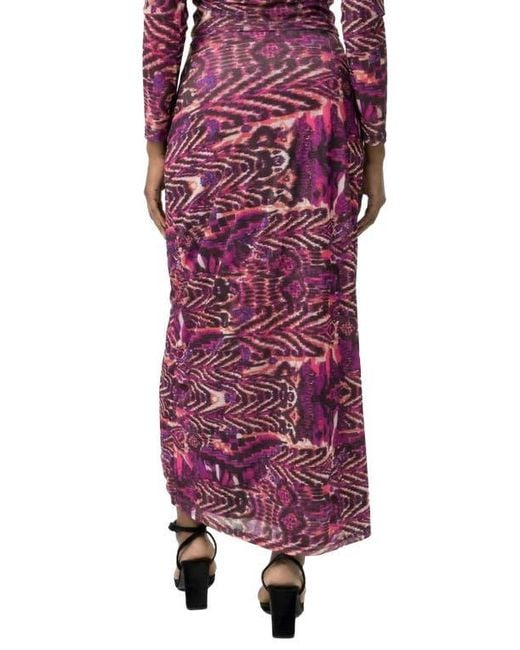 AREA STARS Women's Purple Lee Midi Jersey Skirt