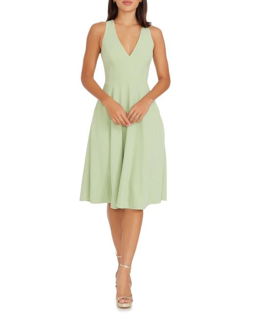 Dress the Population Green Catalina Fit & Flare Cocktail Dress