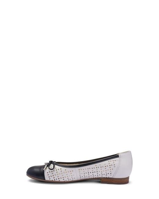 Ara White Sangria Cap Toe Flat