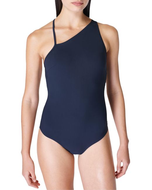Sweaty Betty Blue Fiji Asymmetric One-piece Swimsuit