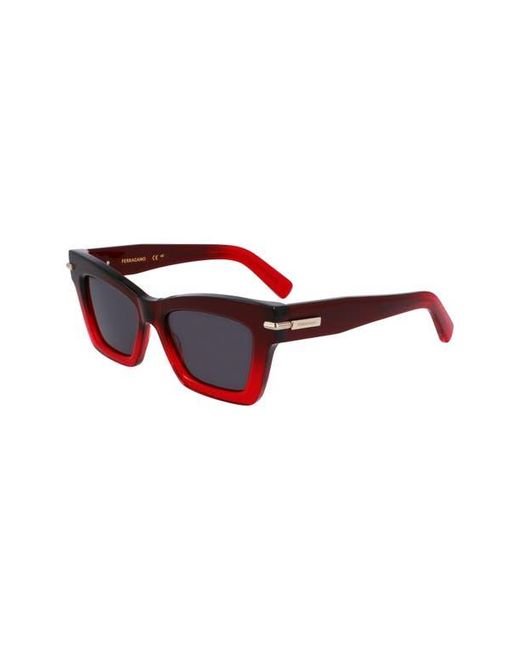 Ferragamo Black Prisma 52Mm Modified Rectangular Sunglasses