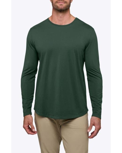 Cuts Green Ao Curved Hem Long Sleeve T-Shirt for men