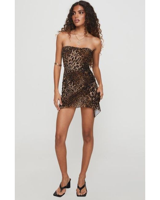 Princess Polly Multicolor Donelli Strapless Asymmetric Mesh Minidress