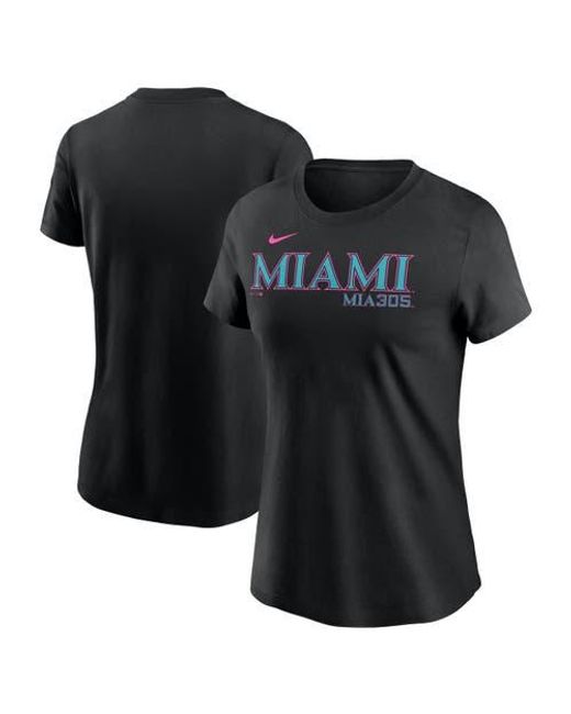Nike Black Miami Marlins 2025 City Connect Wordmark T-Shirt