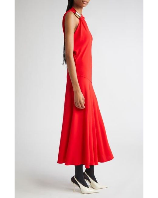 sachin and babi light blue dress Proenza Schouler Halter-Neck Matte Crepe Backless Gown