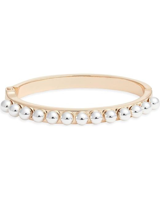 Open Edit Metallic Metal Orb Hinge Bracelet