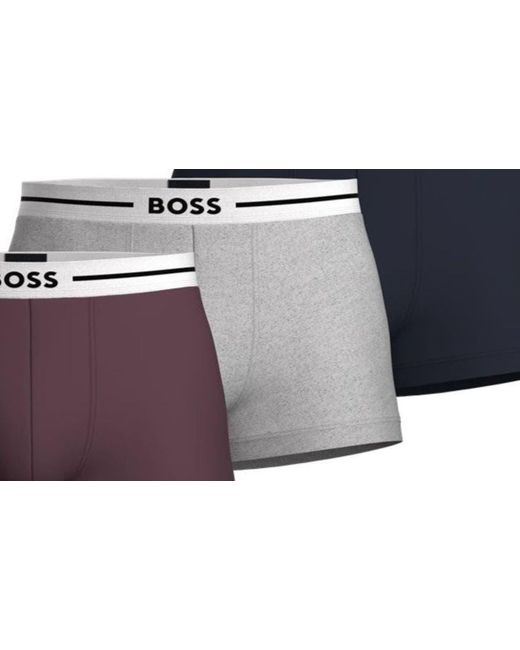 Boss Multicolor Assorted 3-pack Cotton Stretch Jersey Boxer Briefs for men