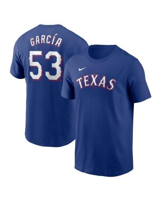Nike Blue Adolis García Texas Rangers Fuse Name & Number T-Shirt for men