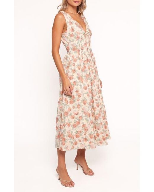 Petal & Pup Pink Velda Floral Cotton Midi Dress