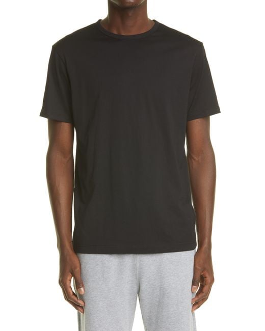 Sunspel Black Crewneck T-Shirt for men