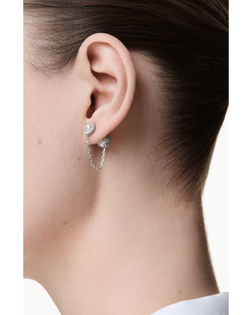 Swarovski White Una Linear Drop Earrings