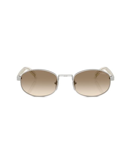 Prada Metallic 52Mm Oval Sunglasses