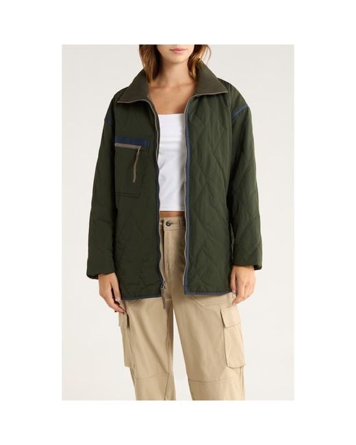 Prana Women's Green Encinitas Water Repellent Quilted Field Coat