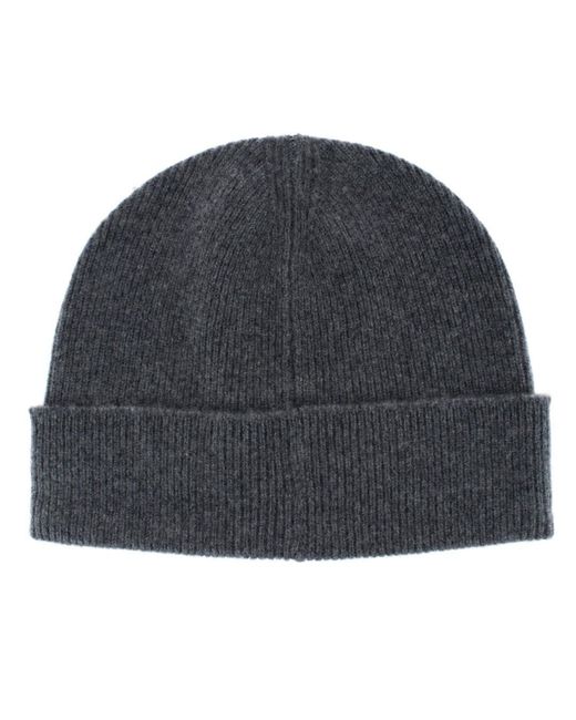 Trafalgar Gray Camden Cashmere Solid Colored Micro Ribbed Beanie for men
