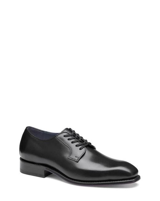 Johnston & Murphy Black Ashton Plain Toe Derby for men