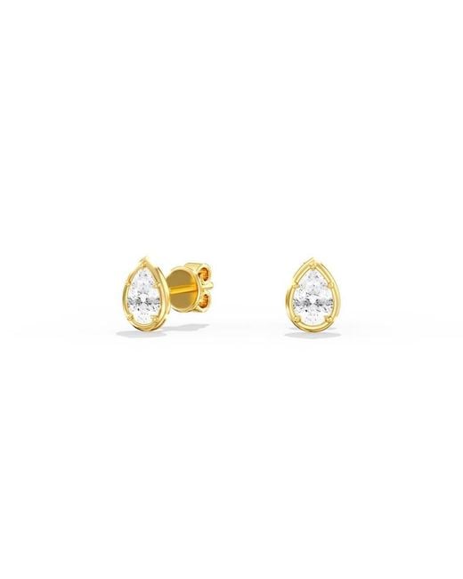 Everlee Metallic Frame Pear Lab Diamond Studs