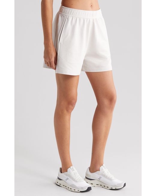 Zella White Swoop Terry Shorts