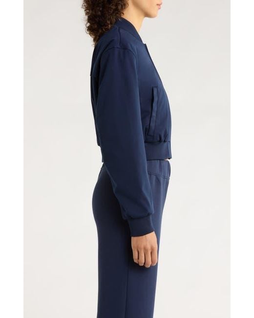 Mpg Blue Crop Bomber Jacket