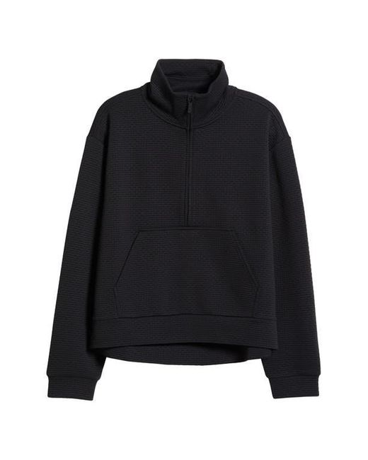 Zella Black Textured Half Zip Pullover
