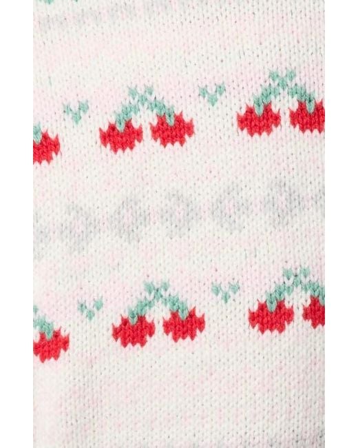 Florence By Mills Pink Cherry Crewneck Crop Sweater