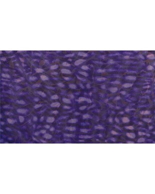 Dries Van Noten Purple Hoges Mixed Print Layered Mesh Dress