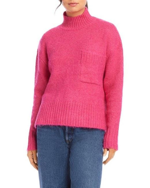 Fifteen Twenty Pink Colette Turtleneck Sweater
