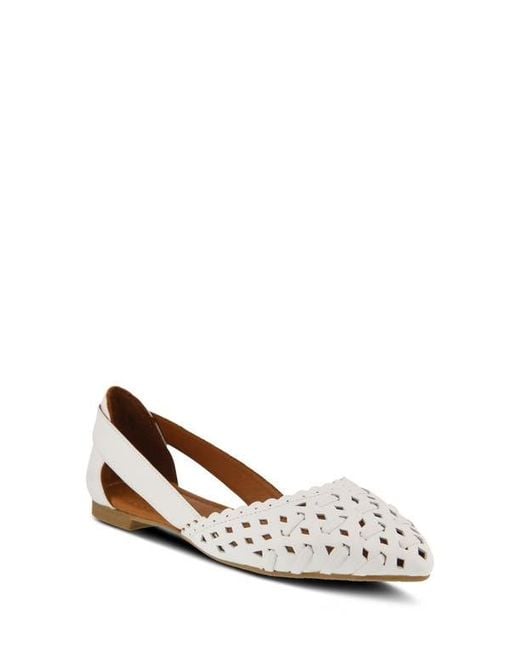 Spring Step White Delorse Flat