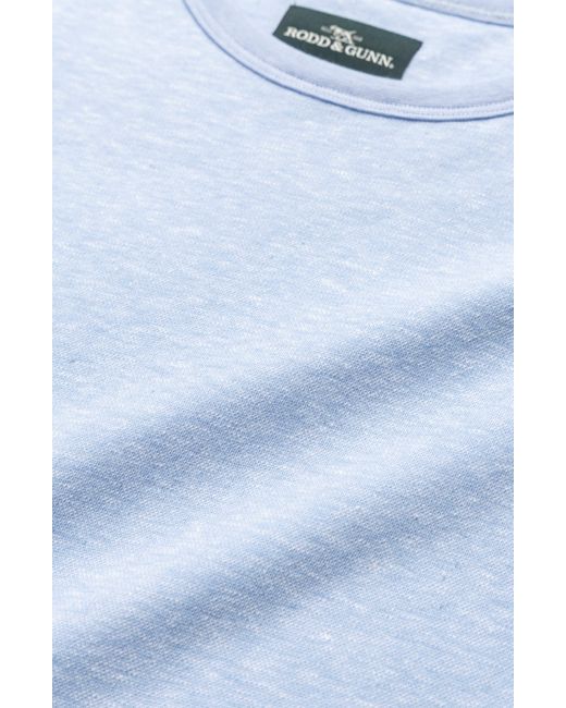 Rodd & Gunn Blue Fairfield Sports Fit Cotton & Linen T-shirt for men