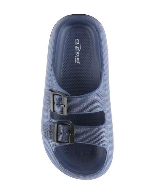 Flexus by Spring Step Blue Bubbles Waterproof Slide Sandal