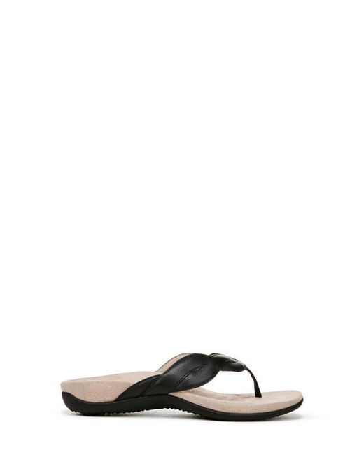 Vionic Black Bella Braid Flip Flop
