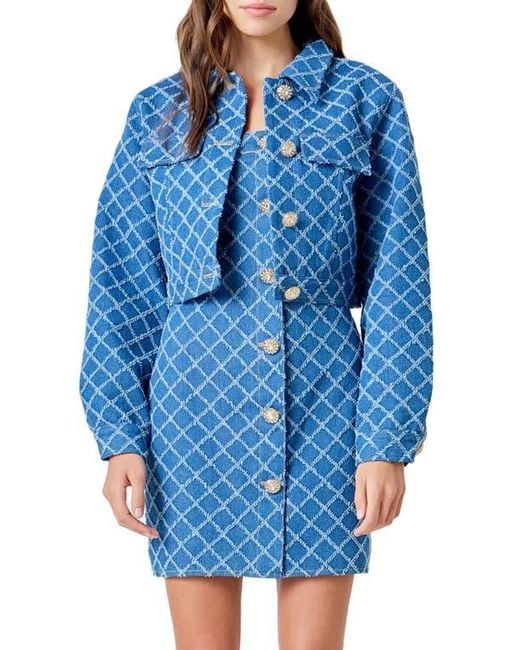 Endless Rose Blue Crop Jacket