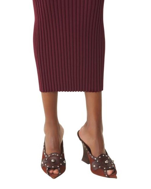 Lanvin Brown Eclipse Arch Heeled Mule