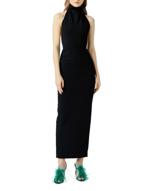SAU LEE Patricia Halter Dress in Black | Lyst