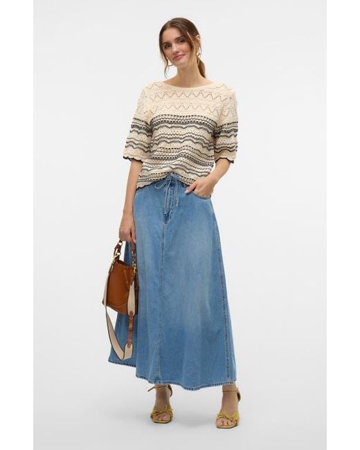 Vero Moda Multicolor Pattern Pointelle Sweater
