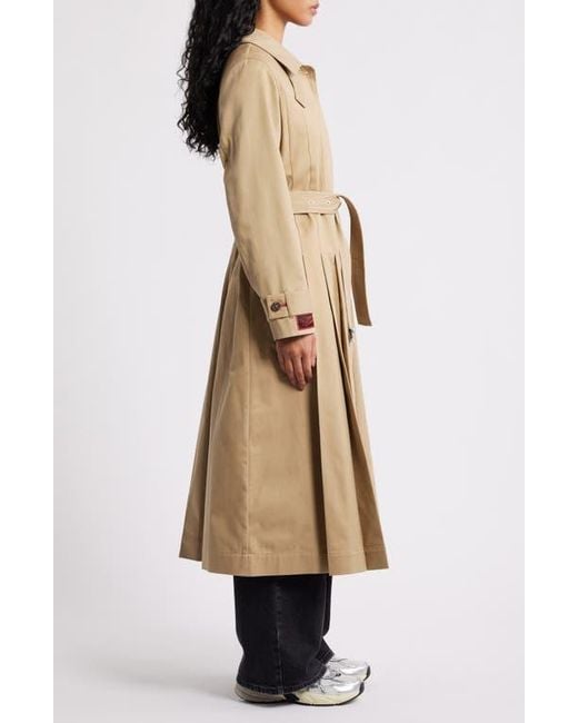 Damson Madder Natural Sofia Pleated Belted Trench Coat