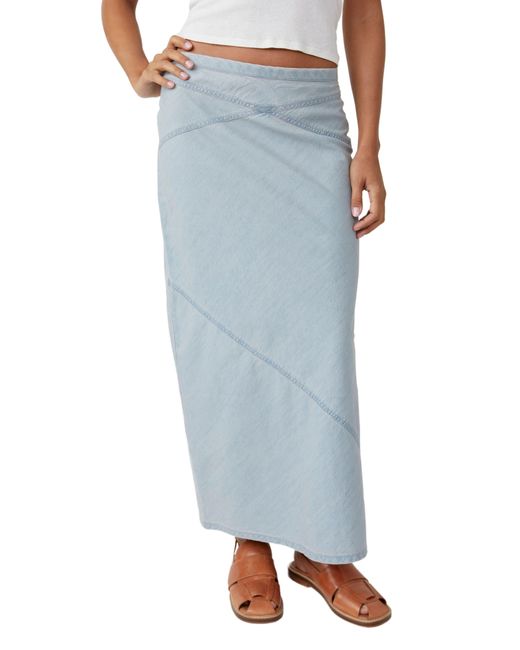 Free People Blue Muse Moment Chambray Skirt